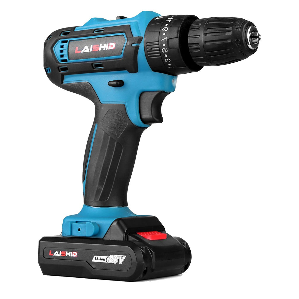 Cordless Drill Set With 2Pcs 21V Batteries and Charger 2 Variable Speeds 3/8In Keyless Chuck 265ln-lbs 25+3 Torque Positions Included 24Pcs Drill Bits For Home Car Repair Handmade