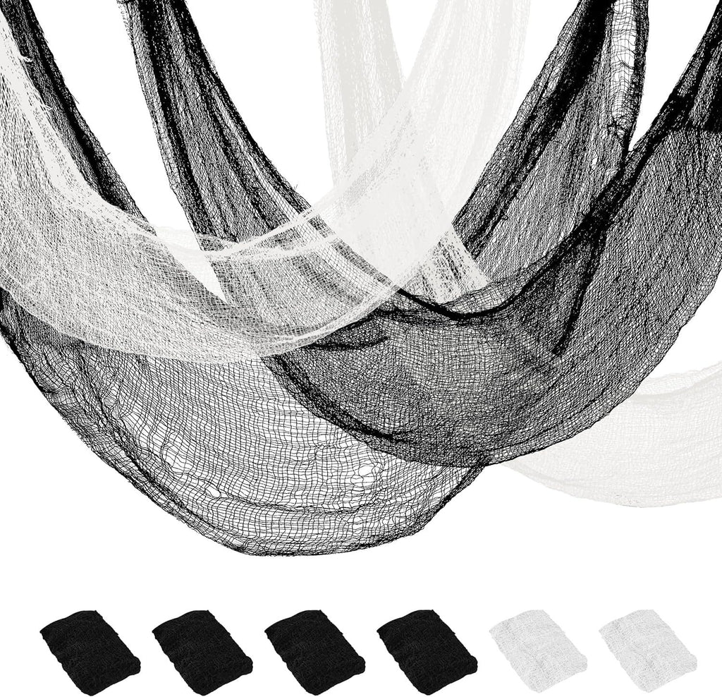 Creepy Cloth 6Pcs 30×72inch Black Spooky Scary Gauze Decor