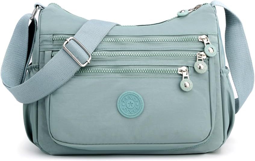 Crossbody Bag for Women, Nylon Waterproof Shoulder Bag with Pockets Adjustable Strap, Purse Handbag for Women
