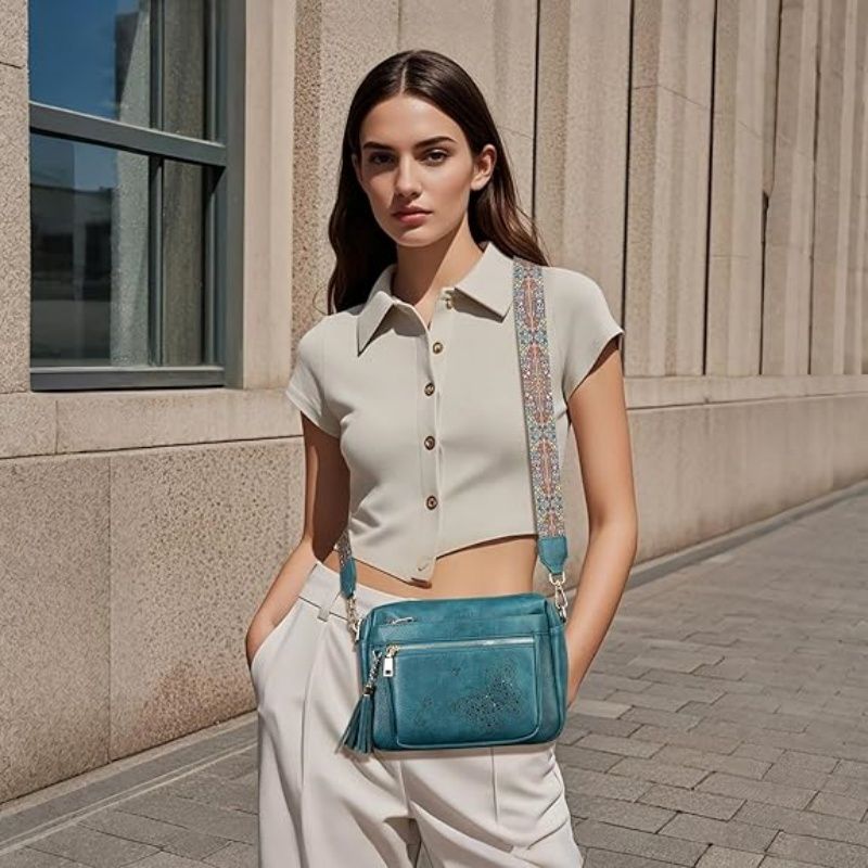 Crossbody Bags for Women Trendy Leather Crossbody Purse Shoulder Handbags Butterfly Design