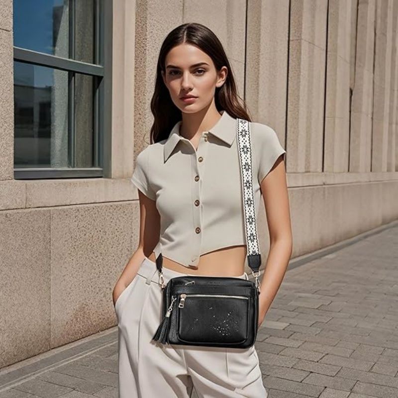 Crossbody Bags for Women Trendy Leather Crossbody Purse Shoulder Handbags Butterfly Design