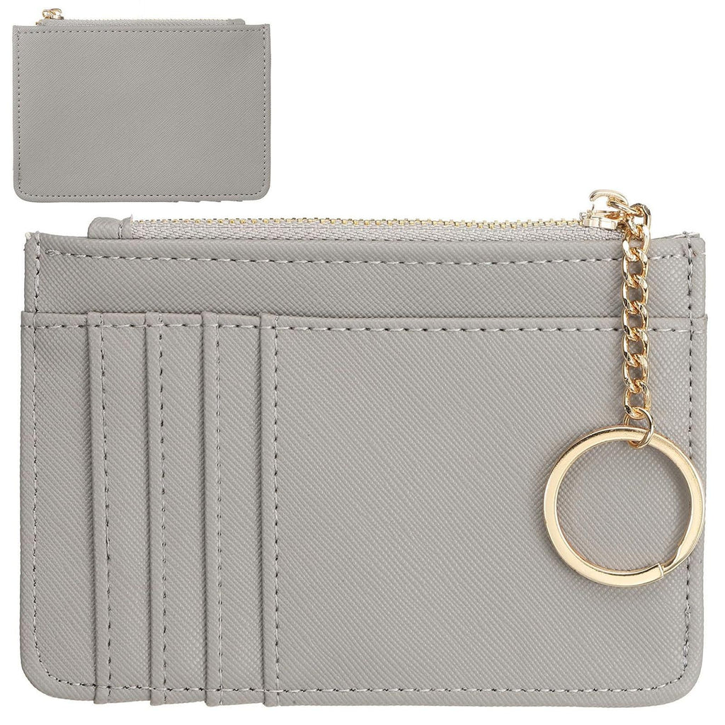 Crosshatch PU Leather Credit Card Holder with Key Ring