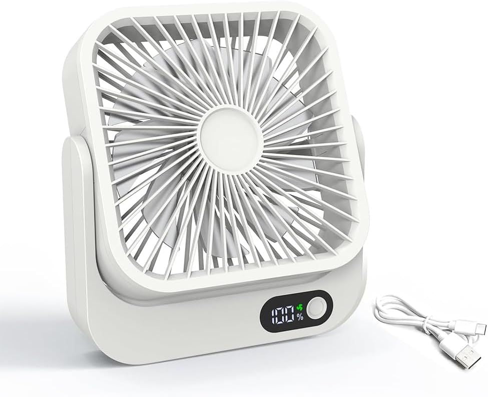 Cruise Ship Approved Magnetic Fan, Portable Rechargeable,5-Speed Adjustable & Ultra Quiet,Desk Fan 2025 Cruises
