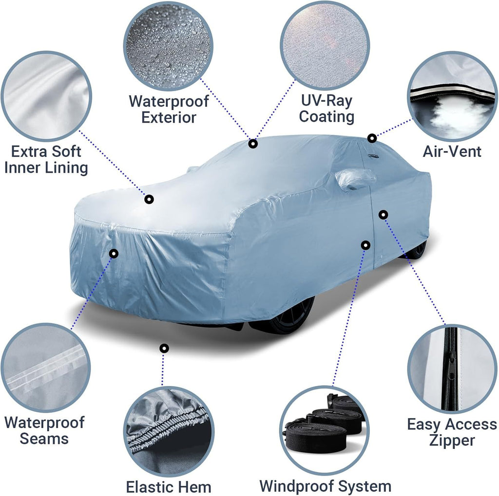 Custom Car Cover for Chevy Camaro IROC Z28, IROC-Z, RS, Berlinetta, Sport,Waterproof All Weather Rain Snow UV Sun Protector Full Exterior Indoor Outdoor Car Cover (Year Fits 1982-1992)