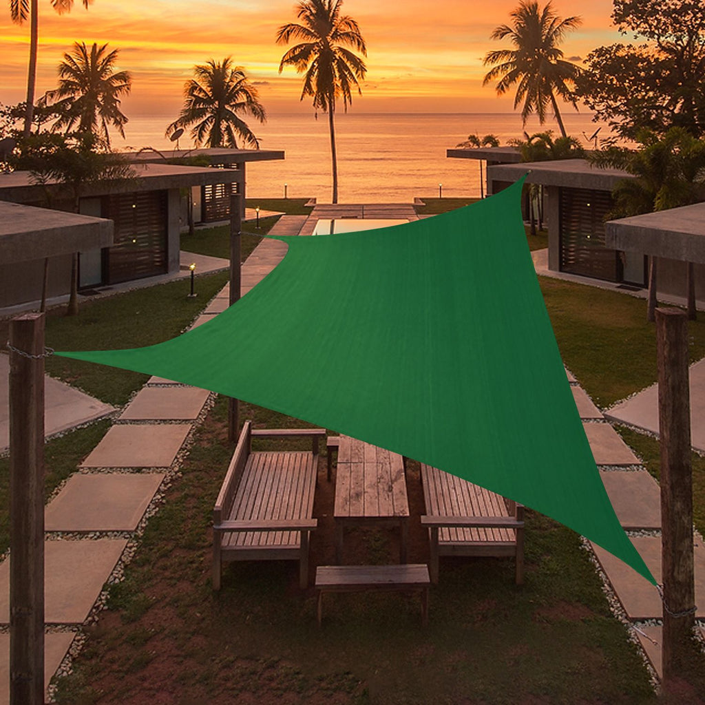 Custom Size Dark Green Sun Shade Sail Triangle Canopy 185 GSM Durable Fabric UV Block Awning for Outdoor Patio Garden Backyard (Customized Available)