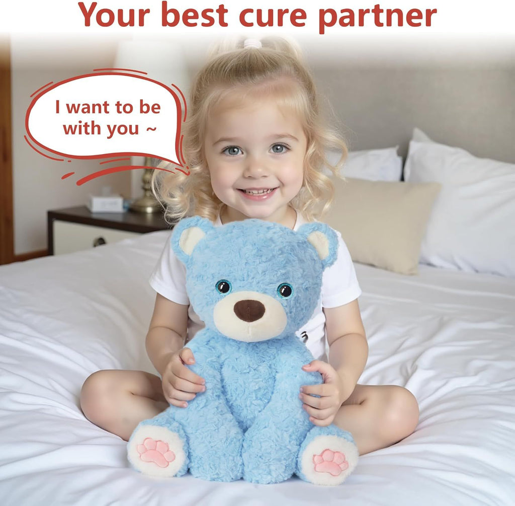 Daddy 14" | 3.5 Pound Weighted Bear Stuffed Animal, Giant Blue Weighted Teddy Bear Plush Toy for Kids Adults, Large Big Cute Weighted Body Pillow Plush for Birthday Christmas Holiday Present