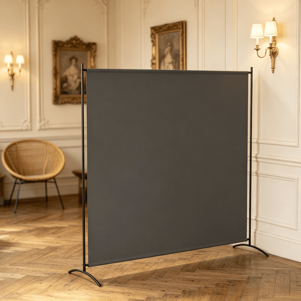 Dark Gray Outdoor Privacy Screen 5.9FT Tall Freestanding Room Divider with UPF30+ Sun Protection for Garden Patio Privacy