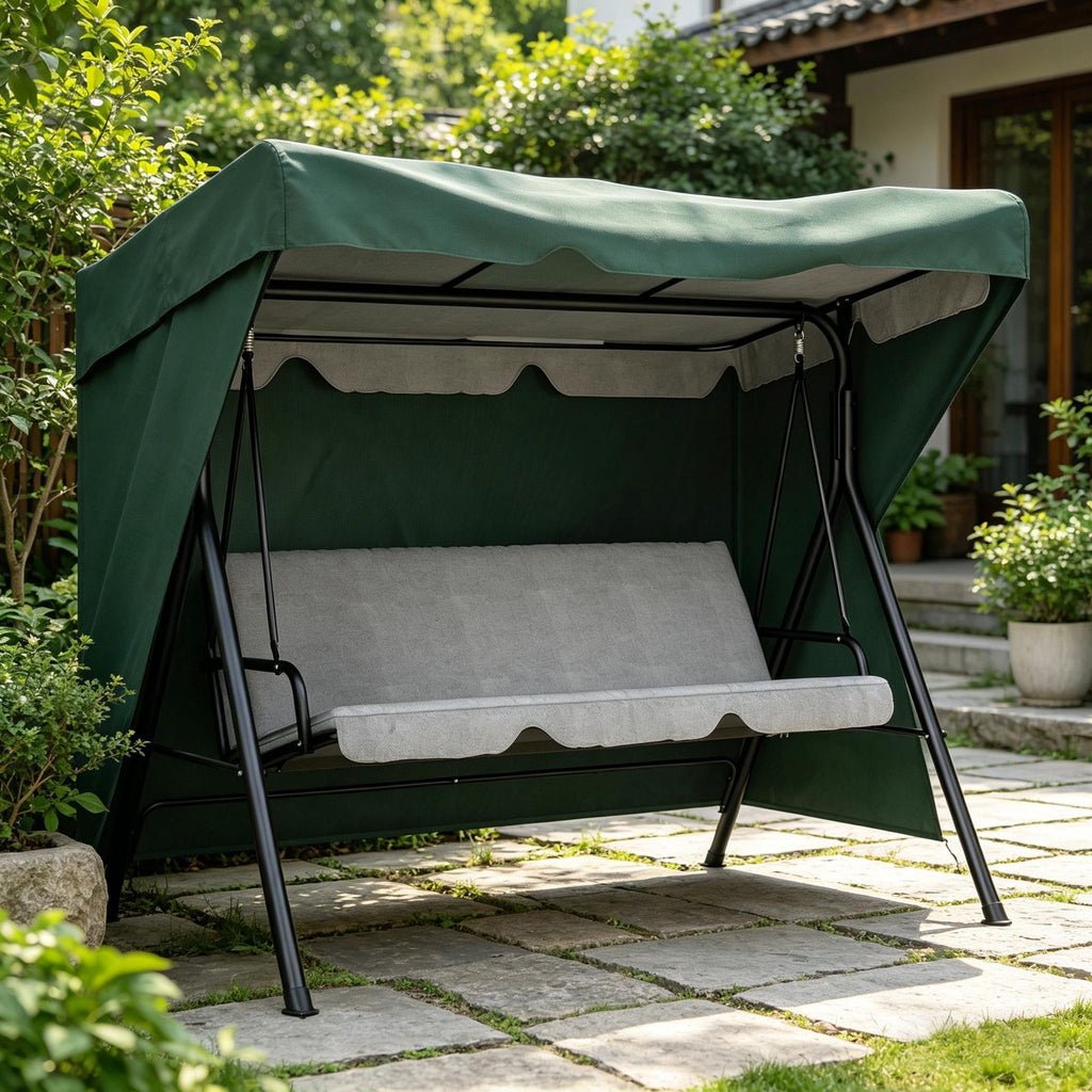 Dark Green Outdoor Patio Hammock Porch Swing Cover 81x49x65 UV Water Dust Fighting Material