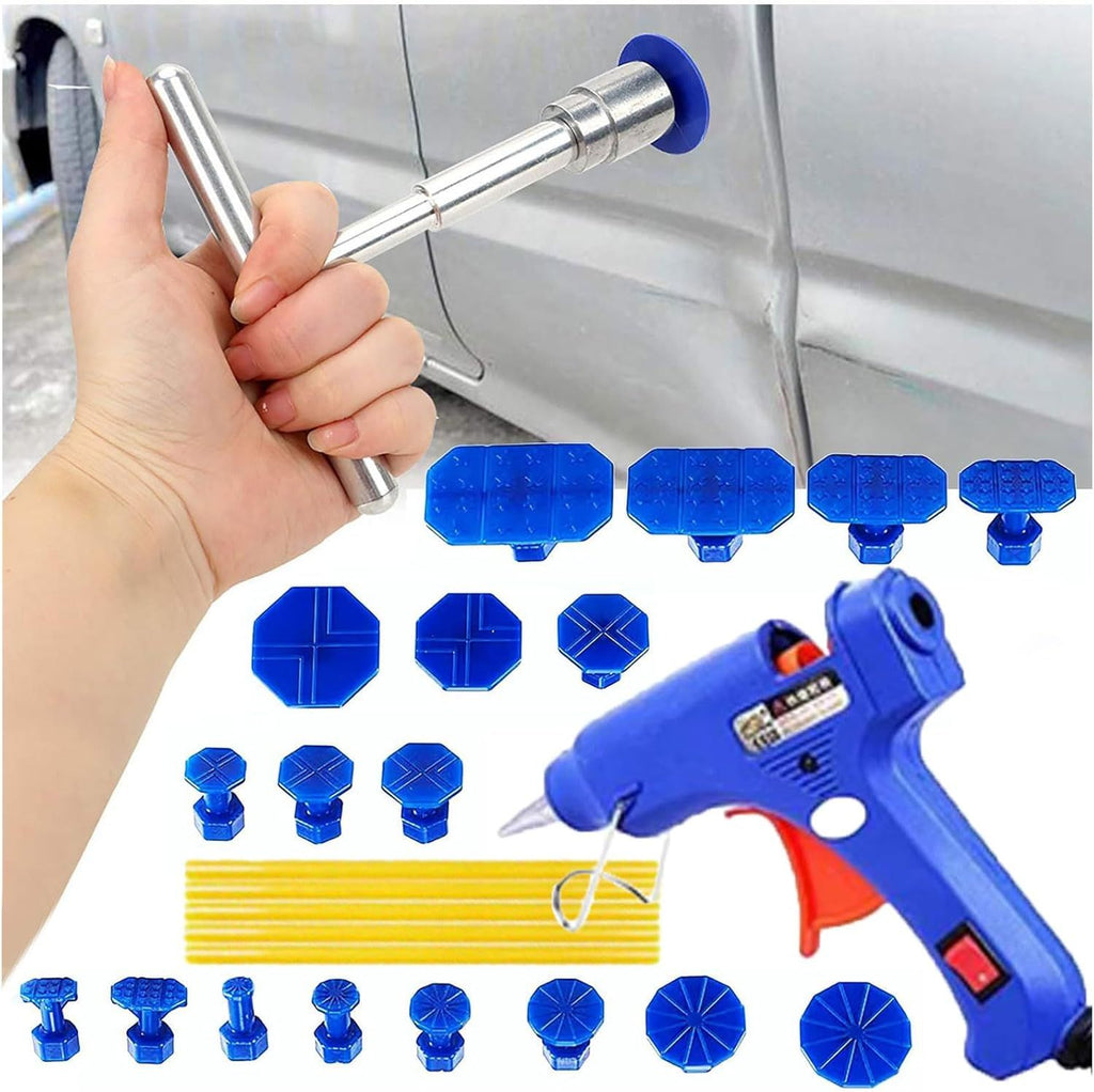Dent Removal Kit for Car Suction Dent Puller Small Hail Dent Repair Kit Include T Bar Dent Puller and 18 Auto Dent Pulling Tabs
