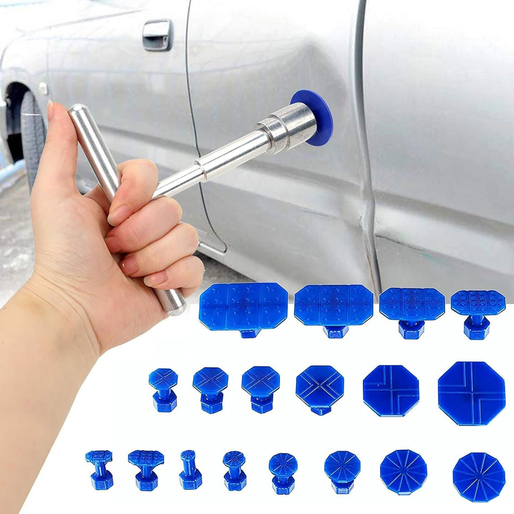 Dent Removal Kit for Car Suction Dent Puller Small Hail Dent Repair Kit Include T Bar Dent Puller and 18 Auto Dent Pulling Tabs