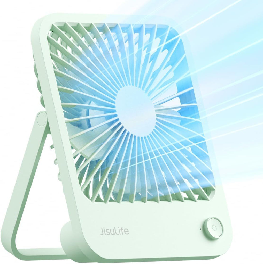 Desk Fan Battery Rechargeable, 4500mAh 180°Foldable Portable Personal Fan, 4 Speeds Adjustable Long Battery-life for Home Office Travel Outdoor Gifts for Women Men