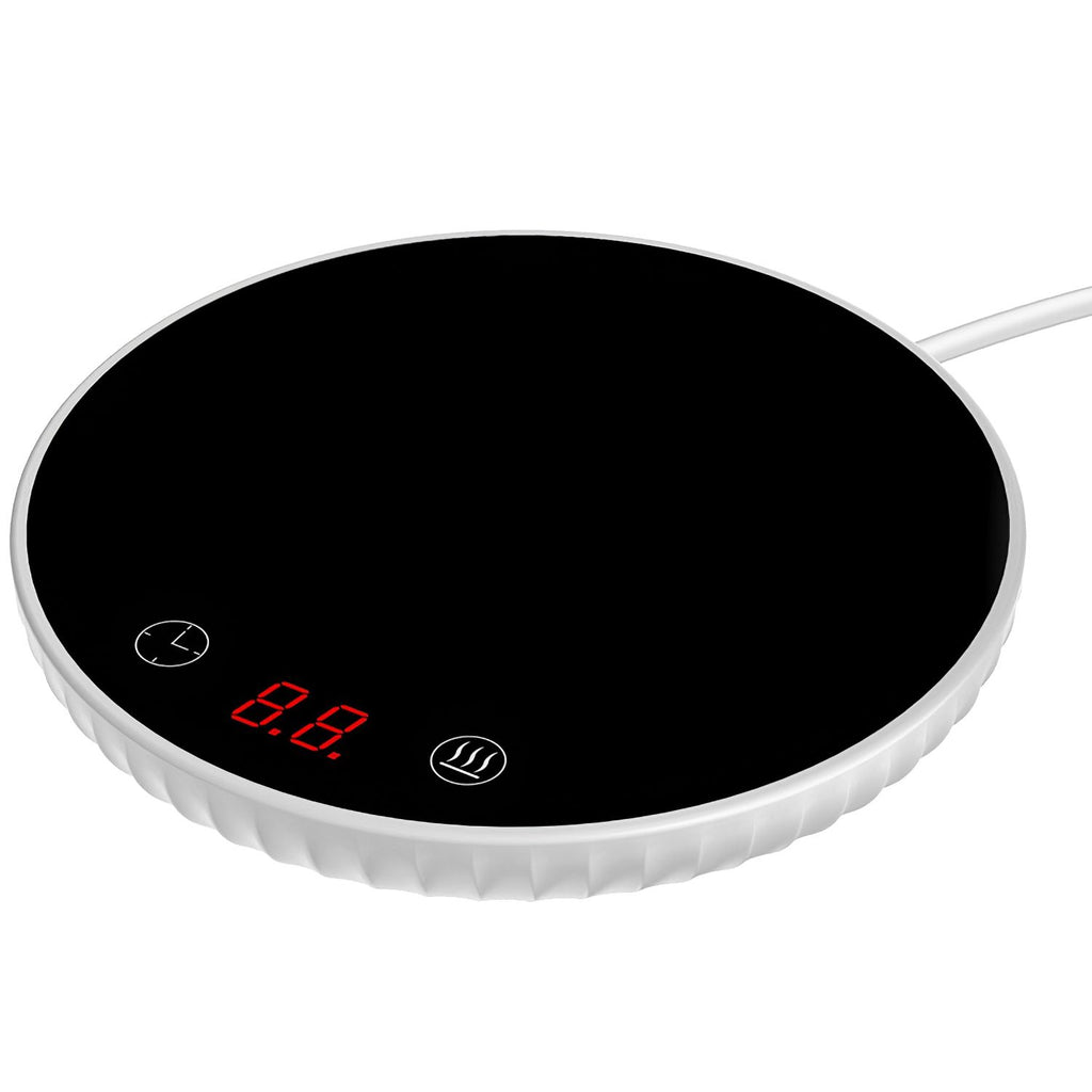 Desktop Electric Cup Warmer 8Hours Auto Off Overheating Protection Smart Timer Setting 2 Temperature Levels Ceramic Heating Panel For Office Home