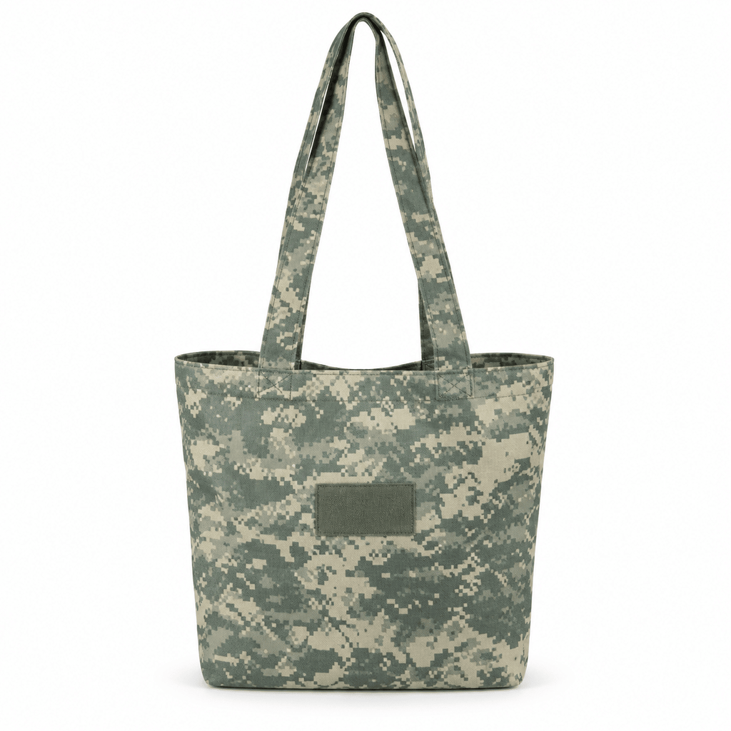 Digital Camo Tote Bag with Long Handles, Open Top Everyday Carry Bag
