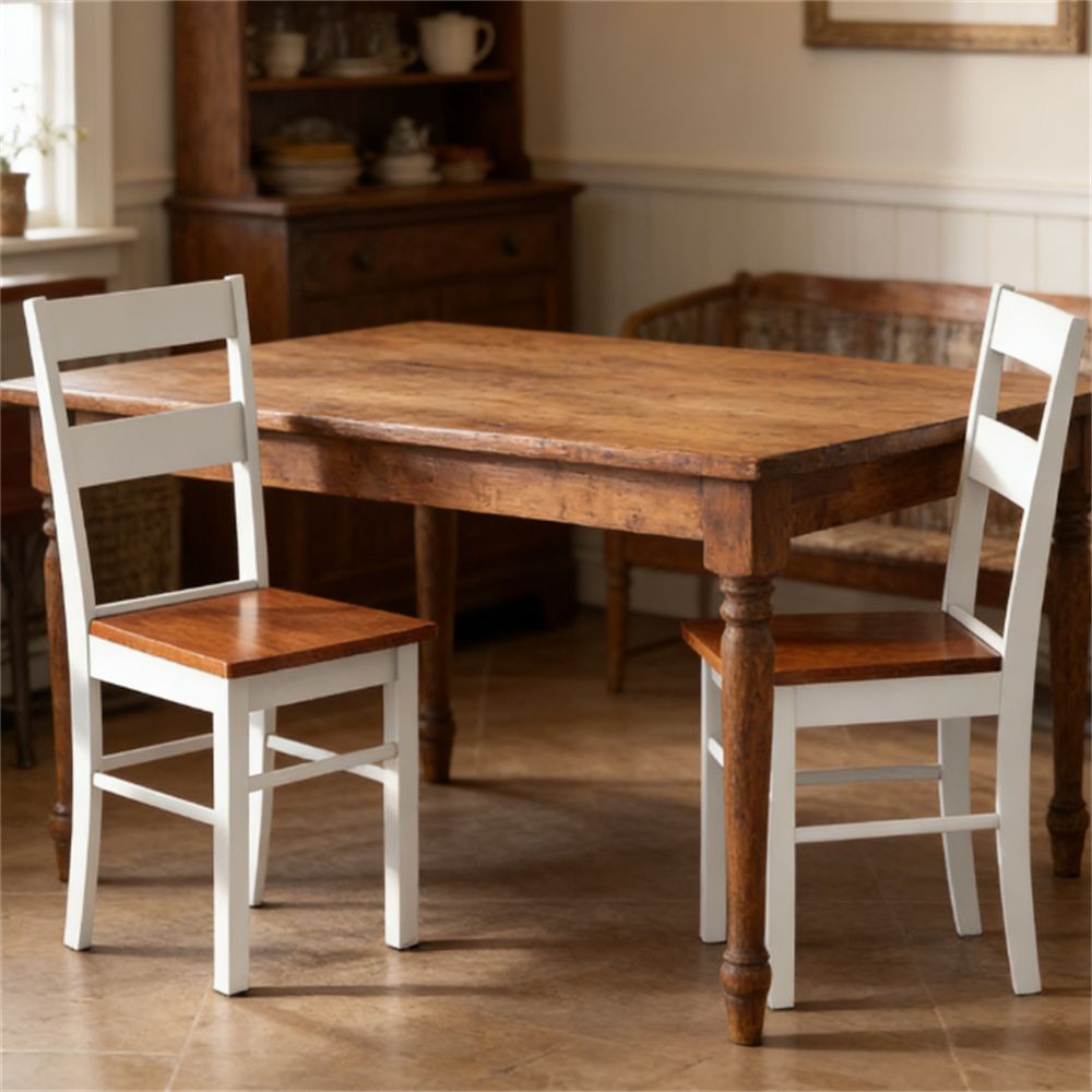Dining chair, set of 2 wooden chairs, kitchen chair, light gray