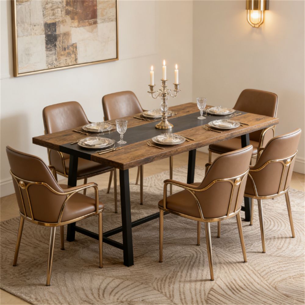 Dining table, long dining table, office desk, conference table, brown