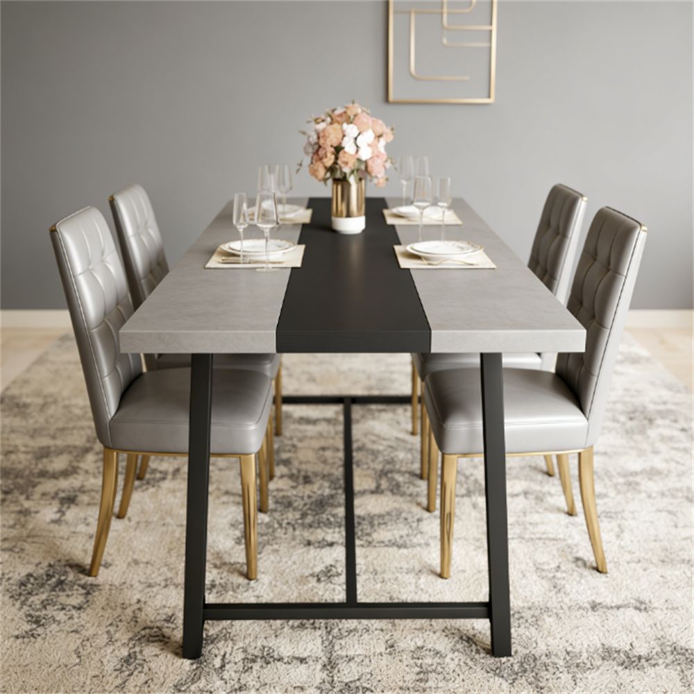 Dining table, rectangular dining table, living room dining table, office desk, gray