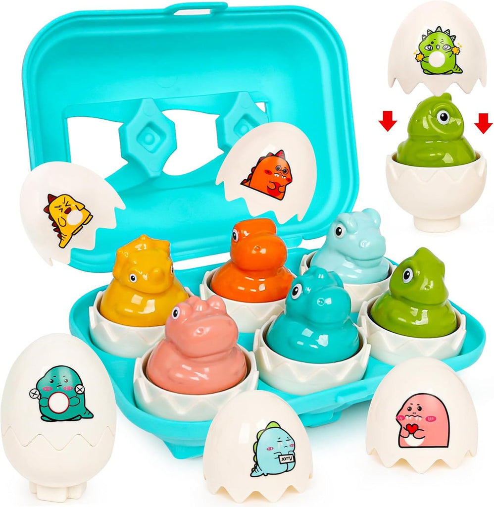 Dinosaur Toys, Egg Toy for Toddlers 1-3,Montessori Sensory Early Educational Learning Shape Matching & Sorting Games Fine Motor Toys