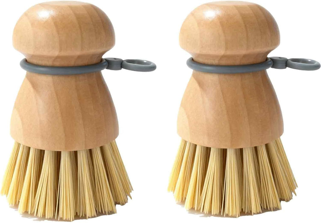 Dish Brush (2pcs/Set), Dish Washing Brush & Dish Scrubber Brush for Dishes, Kitchen Brush Short Handle, Scrub Brush for Dishes Gentle on Cookware, Hanging Loop for Easy Storage, Scratch-Free Cleaning