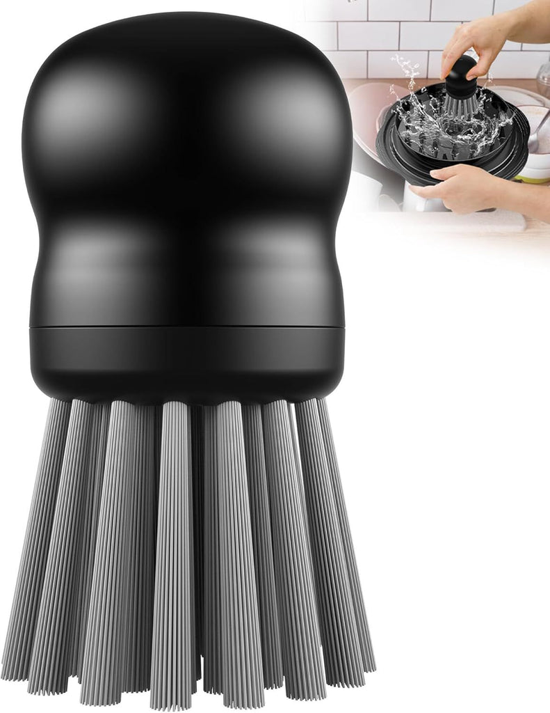 Dish Brush for Cleaning Chicken Shredder, Palm Brush Dish Scrubber with Ergonomic Grip, Kitchen Brush for Washing Dishes, Pans, Pots, Sink (1, Black)