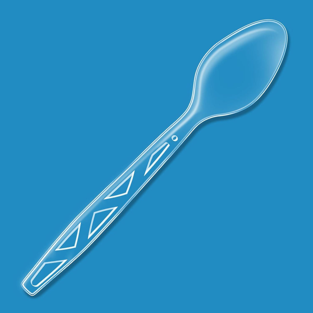 Disposable Clear Plastic Spoons, Premium Quality, 100 Count, Large Pack