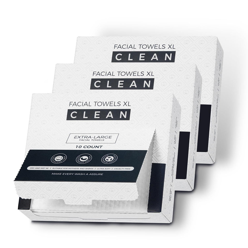 Disposable Face Towels XL,7.9" x 9.4" Large Face Towelettes Disposable,100% Viscose Fiber Extra Thick Soft Dry Wipes For Sensitive Skin,Makeup Remover,Face's Wipes,3 Travel Pack Faces Towel,30 Count
