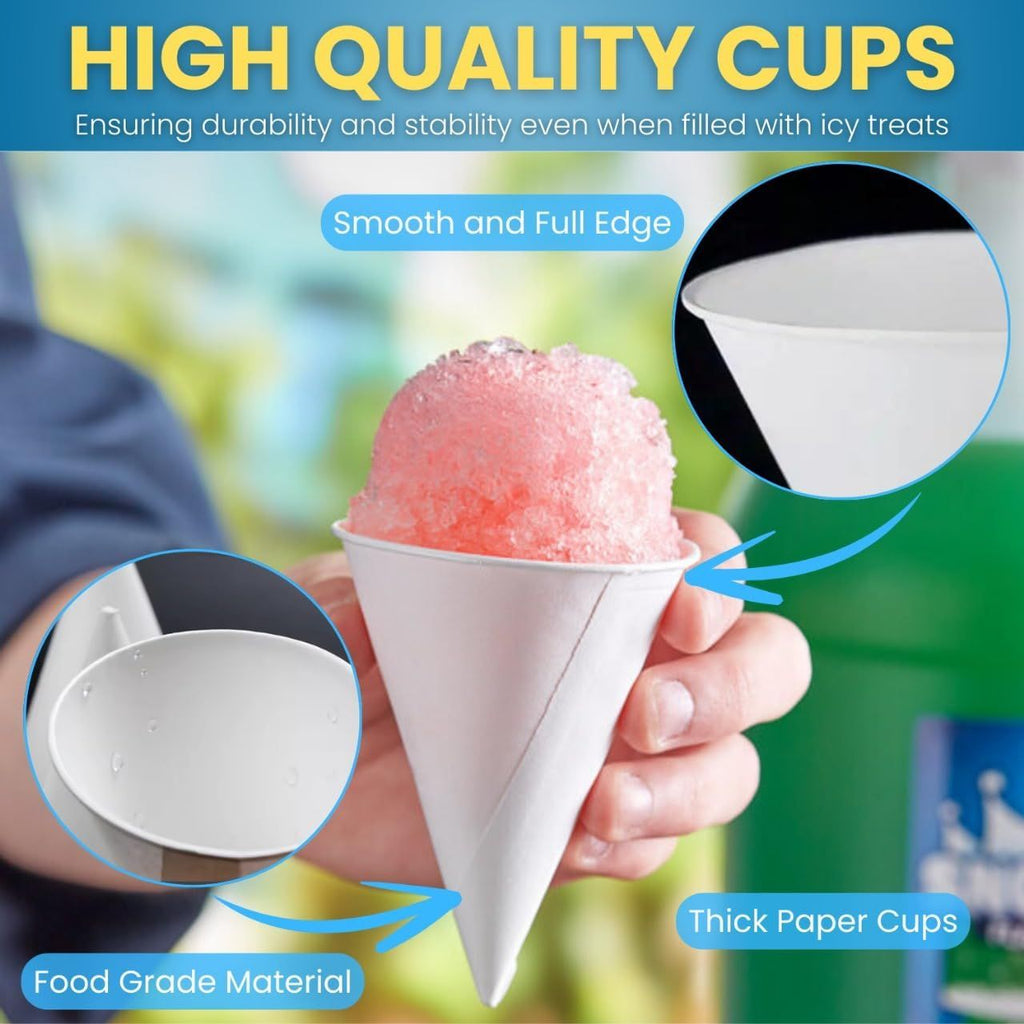 Disposable White Paper Cone Cups (Pack of 50-4.5 oz) Eco-Friendly, Leak-Proof, Ideal for Events, Water Coolers, Quick Hydration & Efficient Cleanup