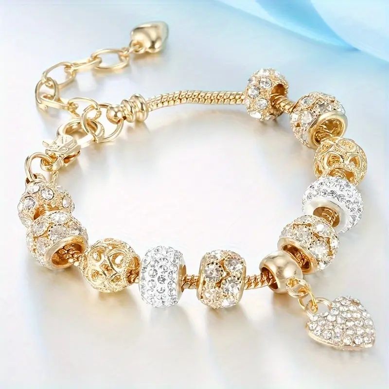 DIY bead bracelet, multi-element stainless steel copper alloy rhinestone fashion accessory