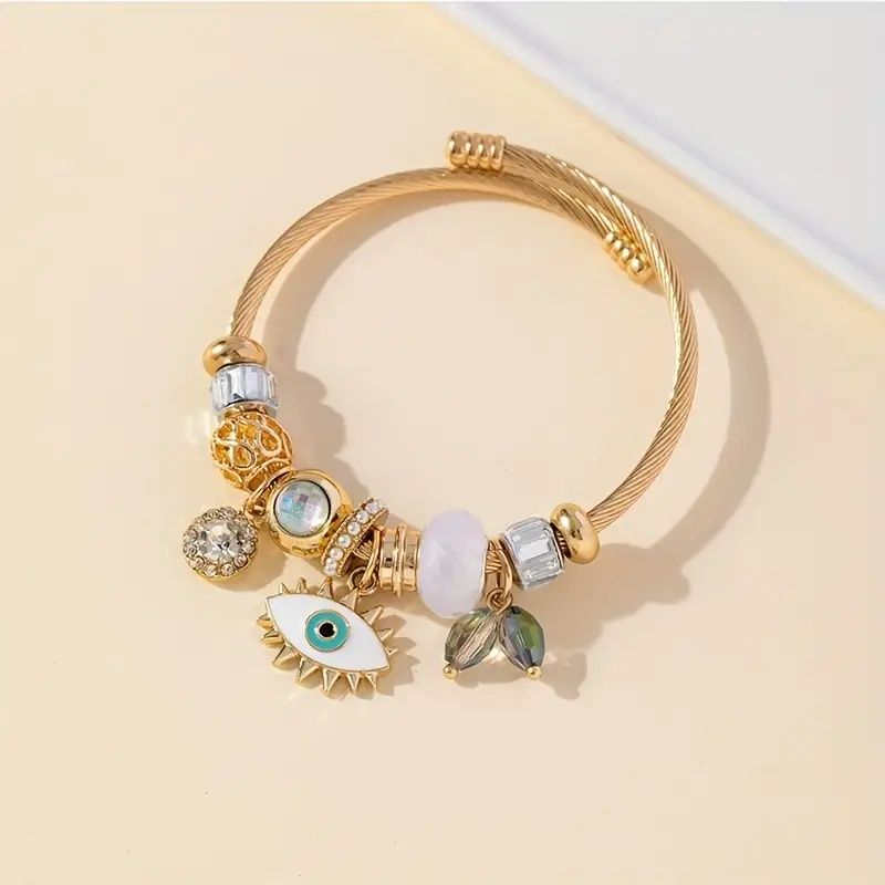 DIY bead bracelet, multi-element stainless steel copper alloy rhinestone fashion accessory