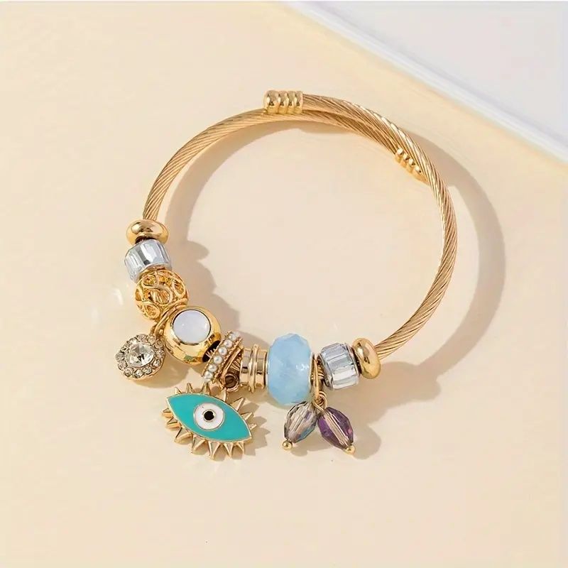 DIY bead bracelet, multi-element stainless steel copper alloy rhinestone fashion accessory