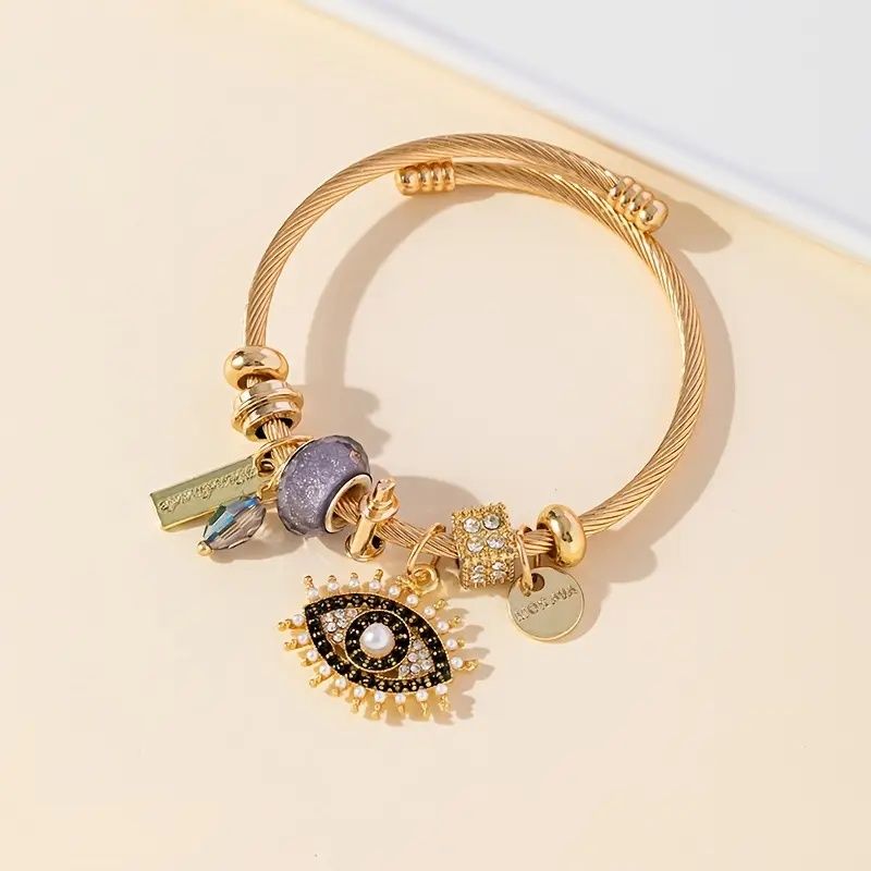 DIY bead bracelet, multi-element stainless steel copper alloy rhinestone fashion accessory