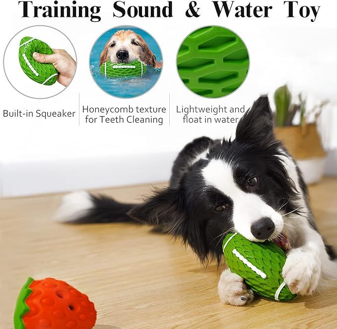 Dog Chew Toy3 Pack Toys for Aggressive Chewers Tough Rubber Dog Toy Puzzle Pet Toys Large Breed, Puppy Teething Chew Toys Interactive Durable Toy for Medium and Large Breed