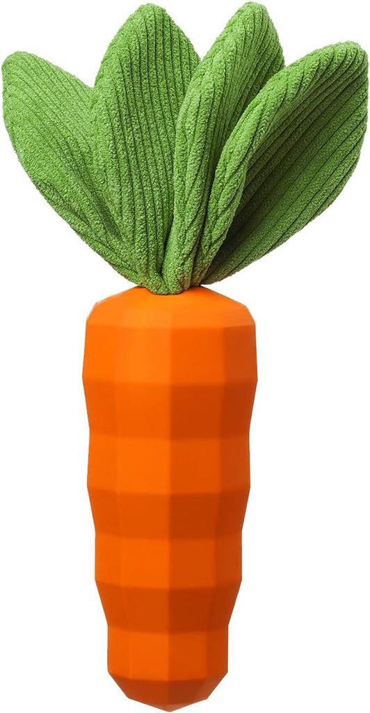 Dog Squeaky Chew Toys for Aggressive Chewers, Rubber Carrot Dog Toys for Training and Cleaning, Durable Interactive Tough Dog Toy for Puppy Medium Dogs