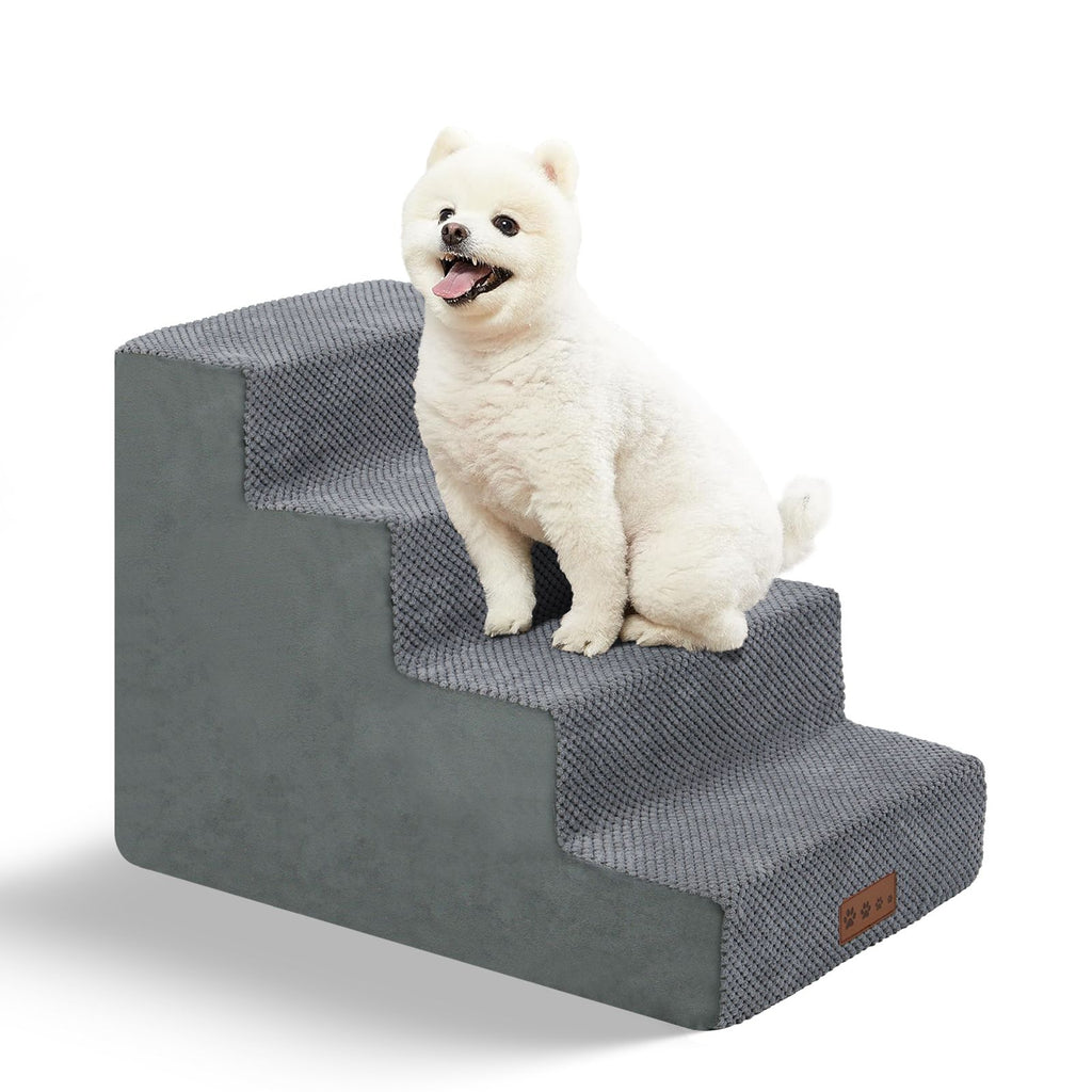 Dog Stairs For High Beds And Sofas - Pet Stairs For Older Dogs And Cats With Removable, Washable Covers And Non-slip Bottoms