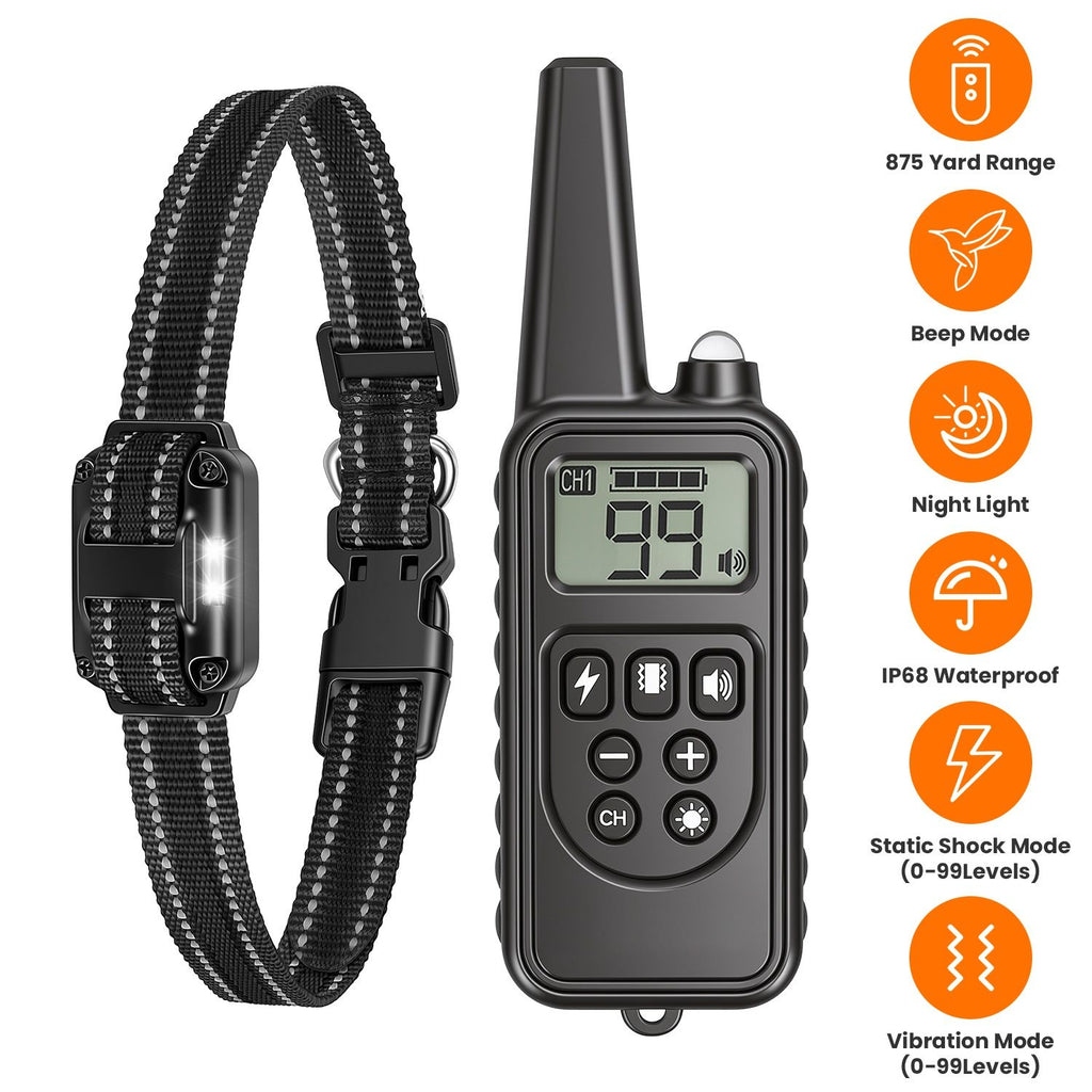 Dog Training Collar with Remote Rechargeable Dog Training Collar IP68 Waterproof with 4 Training Modes 3 Channels for Medium and Small Dogs