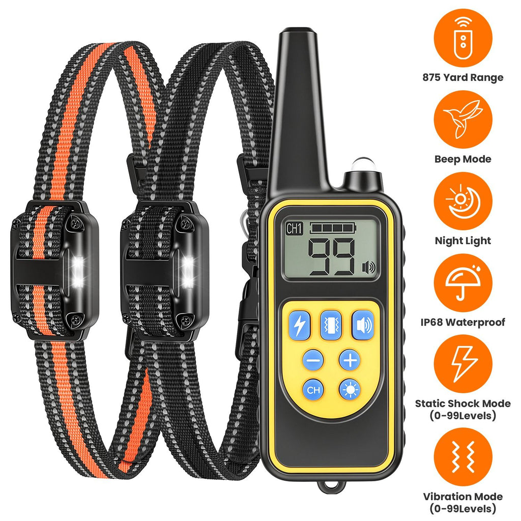 Dog Training Collar with Remote Rechargeable Dog Training Collar IP68 Waterproof with 4 Training Modes 3 Channels for Medium and Small Dogs