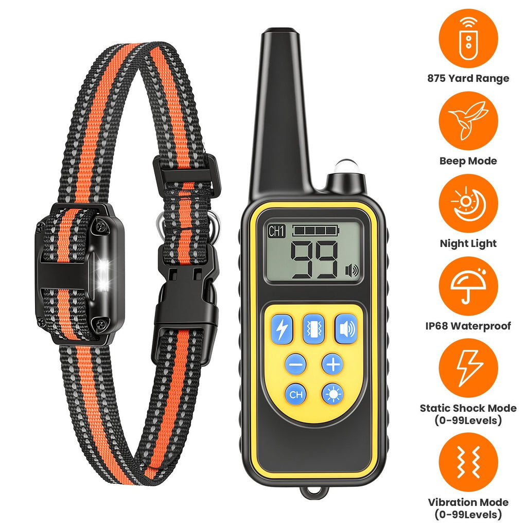 Dog Training Collar with Remote Rechargeable Dog Training Collar IP68 Waterproof with 4 Training Modes 3 Channels for Medium and Small Dogs