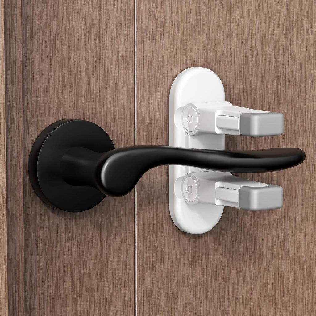Door Lever Locks for Kids Safety, Strong 3M Adhesive Baby Proofing Door Handle Locks, Durable ABS Child Locks for Doors, Windows, Faucets, No Tools Needed or Drill