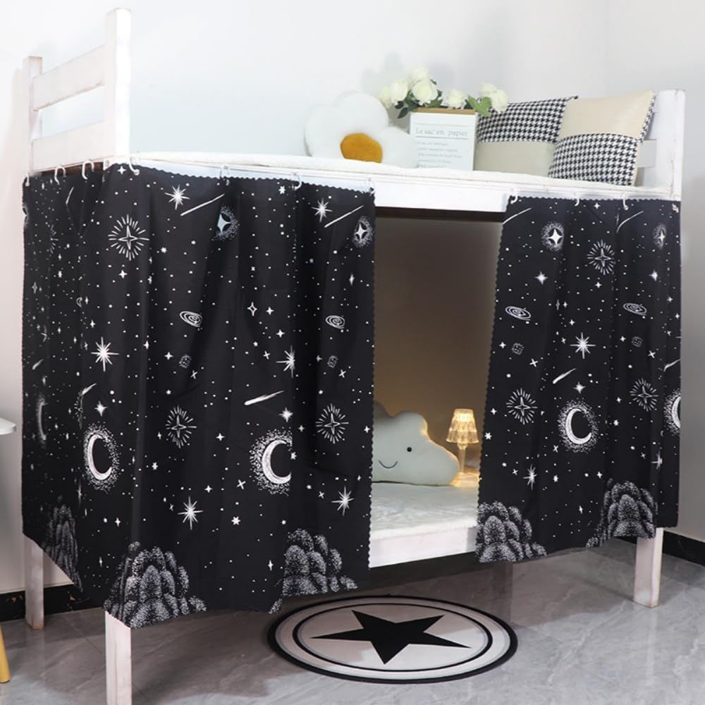 Dorm Bottom Bunk Bed Curtains Privacy Curtains 350g Dustproof Breathable Single