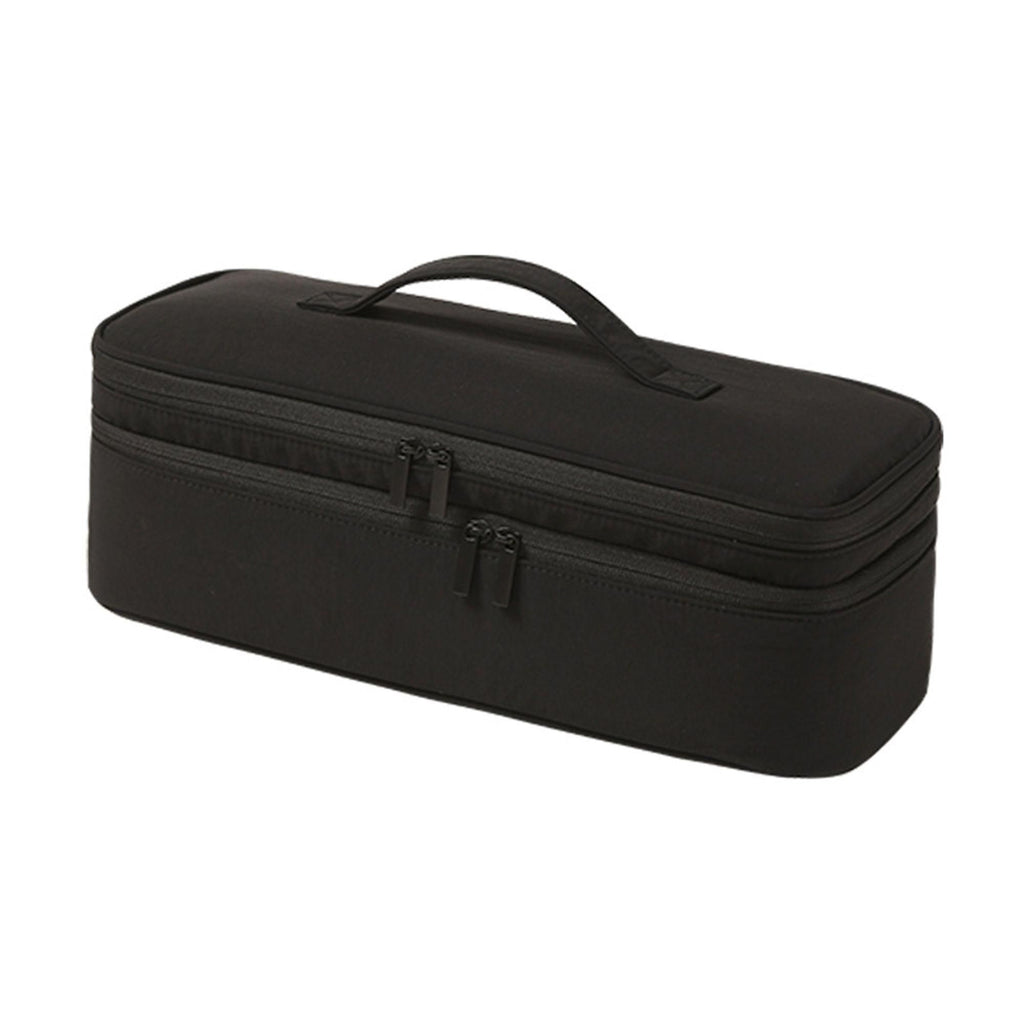 Double-layer Handheld Storage Bag, Portable Divided Pouch for Data Cables, Makeup Brushes & Stationery, Mini Travel Wash Bag