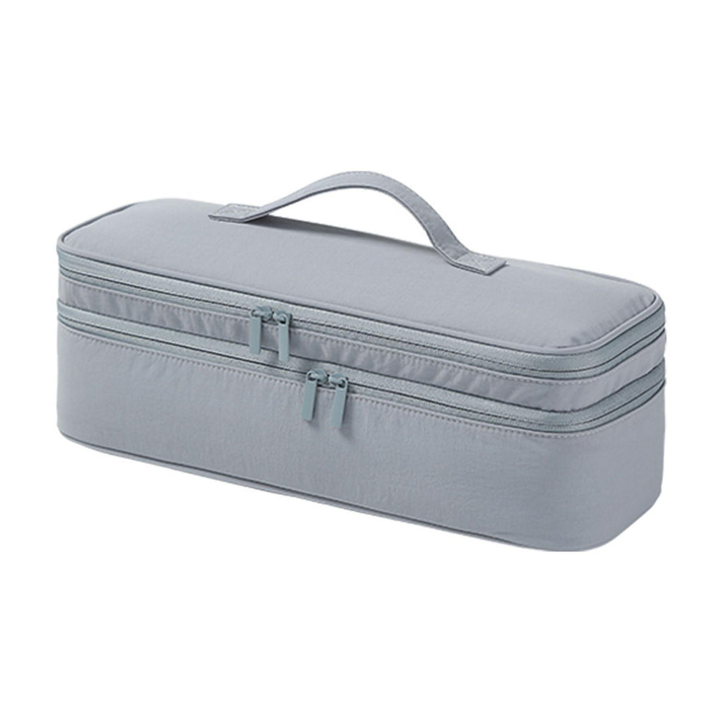 Double-layer Handheld Storage Bag, Portable Divided Pouch for Data Cables, Makeup Brushes & Stationery, Mini Travel Wash Bag