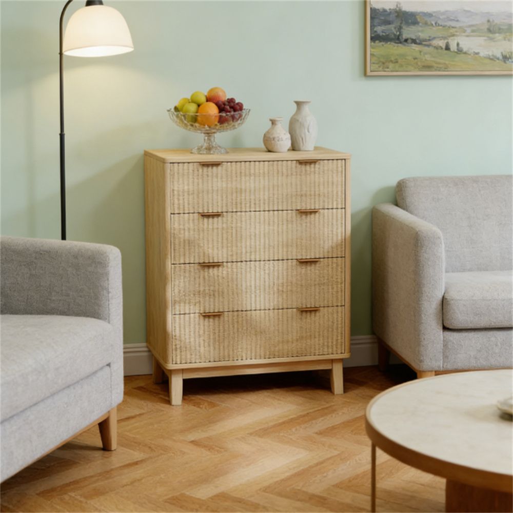 Dressing table with large storage space, storage cabinet, living room cabinet, natural wood