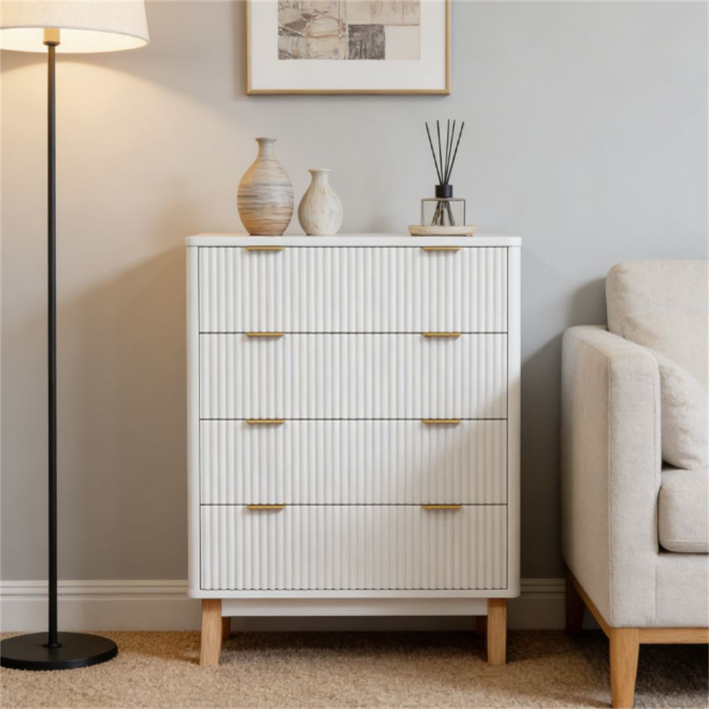Dressing table with large storage space, storage cabinet, living room cabinet, white
