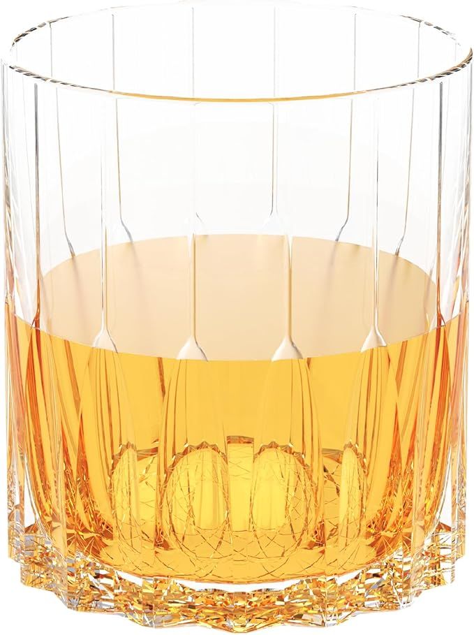Drinking Glass, Premium LSR Clear Whiskey Glass, Bourbon Rocks Glass, Whiskey Glass, Perfect Outdoor Drinkware, Ideal Gift Ideas for Men, Unique Patented Design