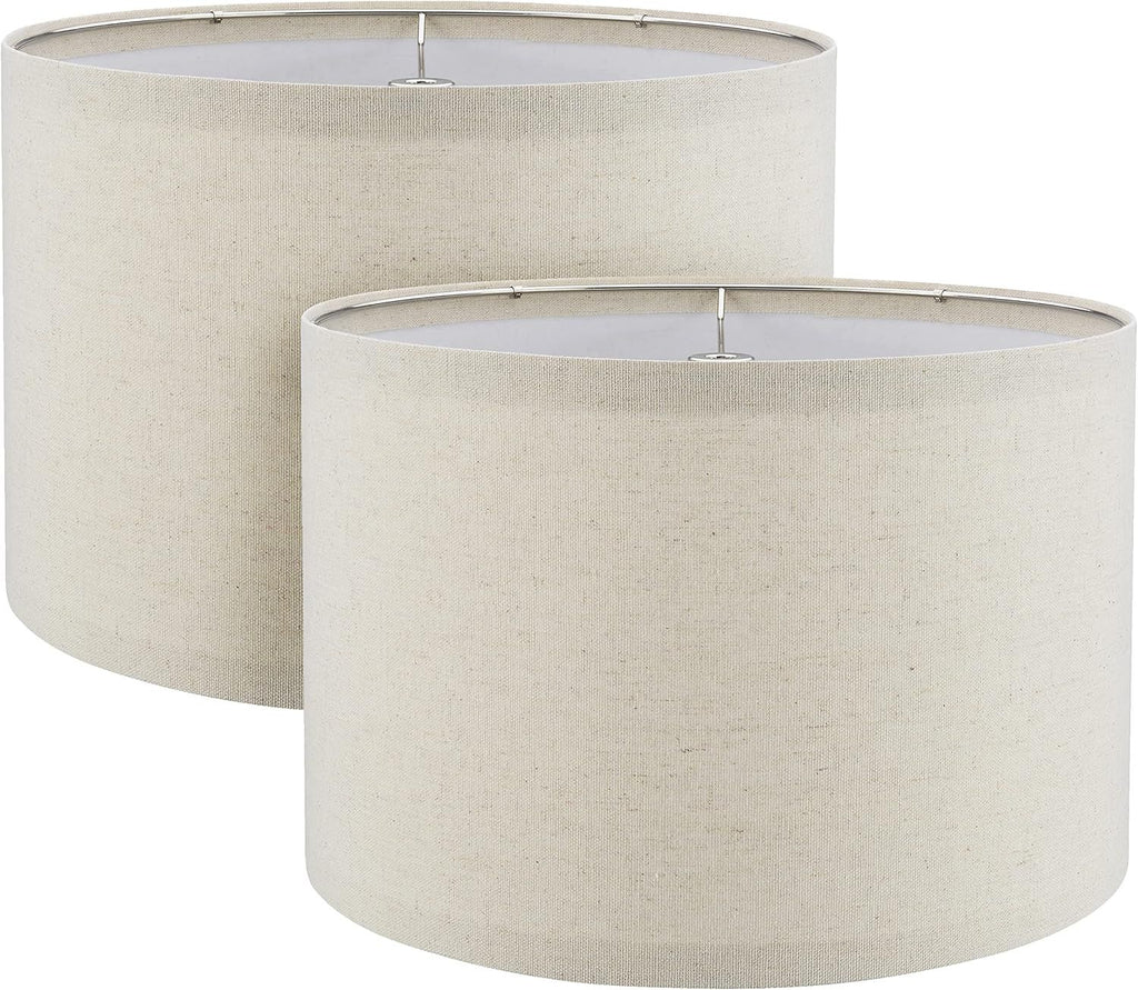Drum Collapsible Spider Lamp Shade, Oatmeal