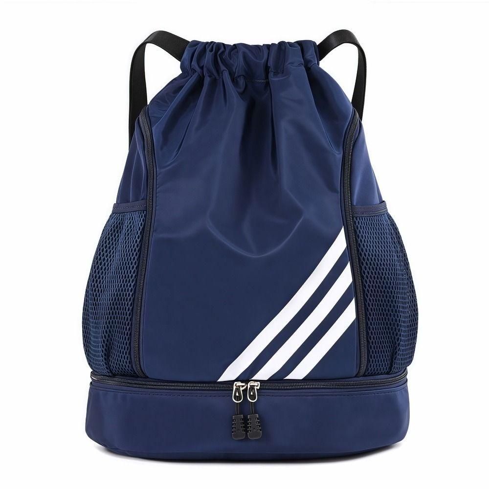 Dry-wet Separation Drawstring Backpack with Separate Shoe Compartment, Lightweight Storage Sack for Sports, Fitness, Swimming and Basketball