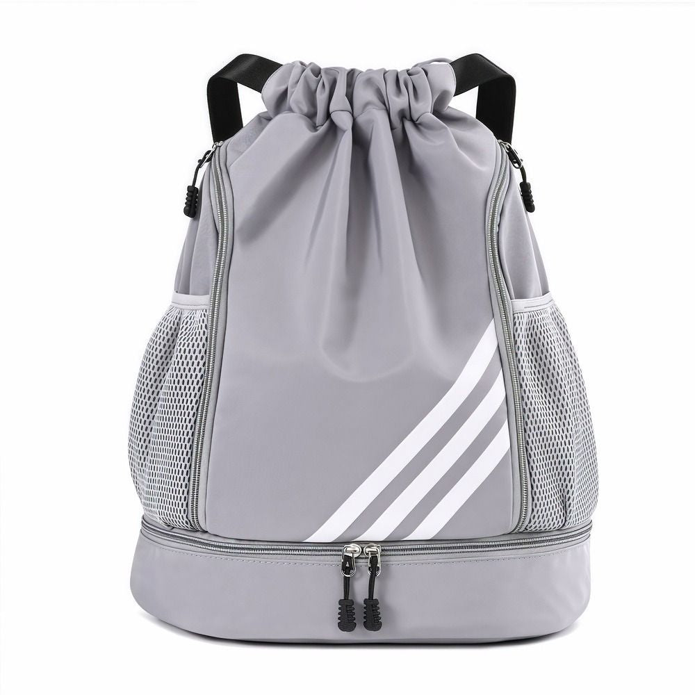 Dry-wet Separation Drawstring Backpack with Separate Shoe Compartment, Lightweight Storage Sack for Sports, Fitness, Swimming and Basketball