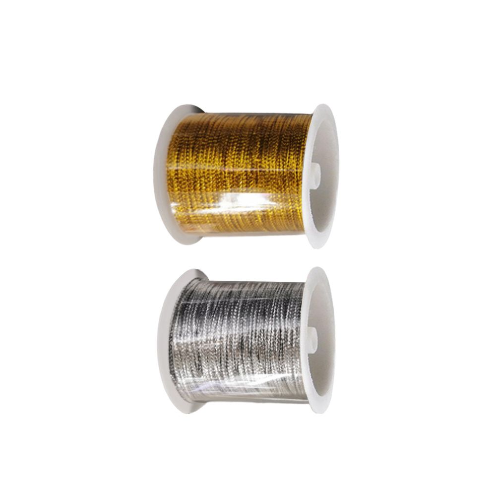 Dual-Color Christmas Ribbon Rolls - 12-Ply Gold and Silver Hollow Ribbon Spools