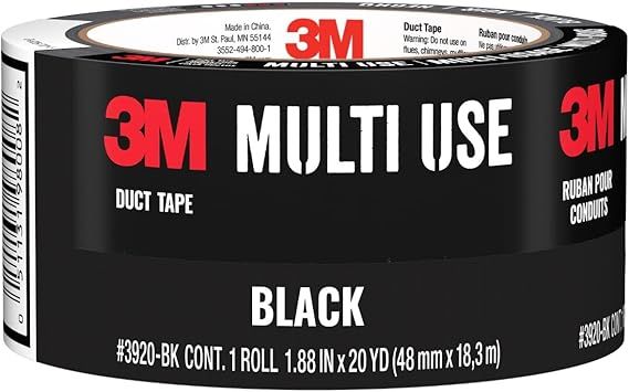 Duct Tape Black, 1.88 inches by 20 yards, 3920-BK, 1 roll