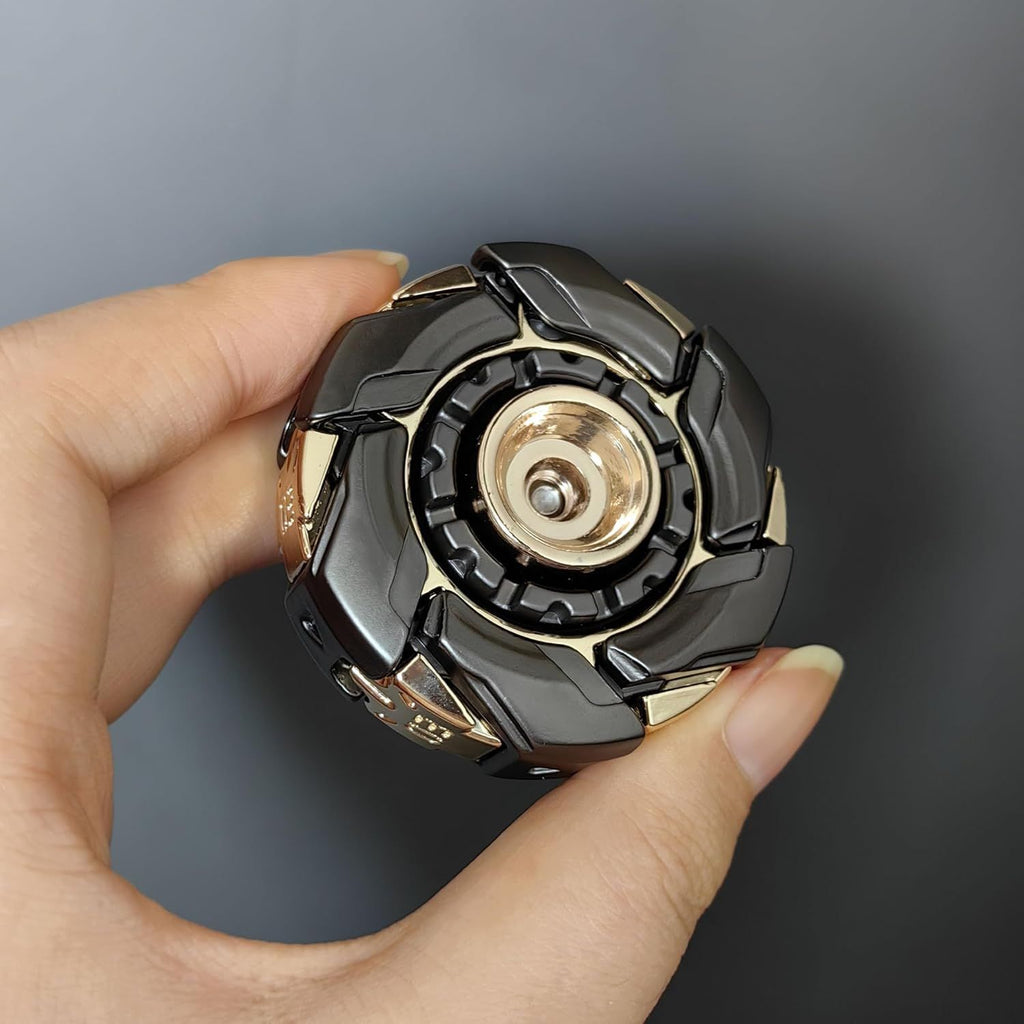 EDC Fidget Sliders Open Armor Spinning TopFidget Toys Stress Relief for Adults Magnetic Metal (Gray Gold)