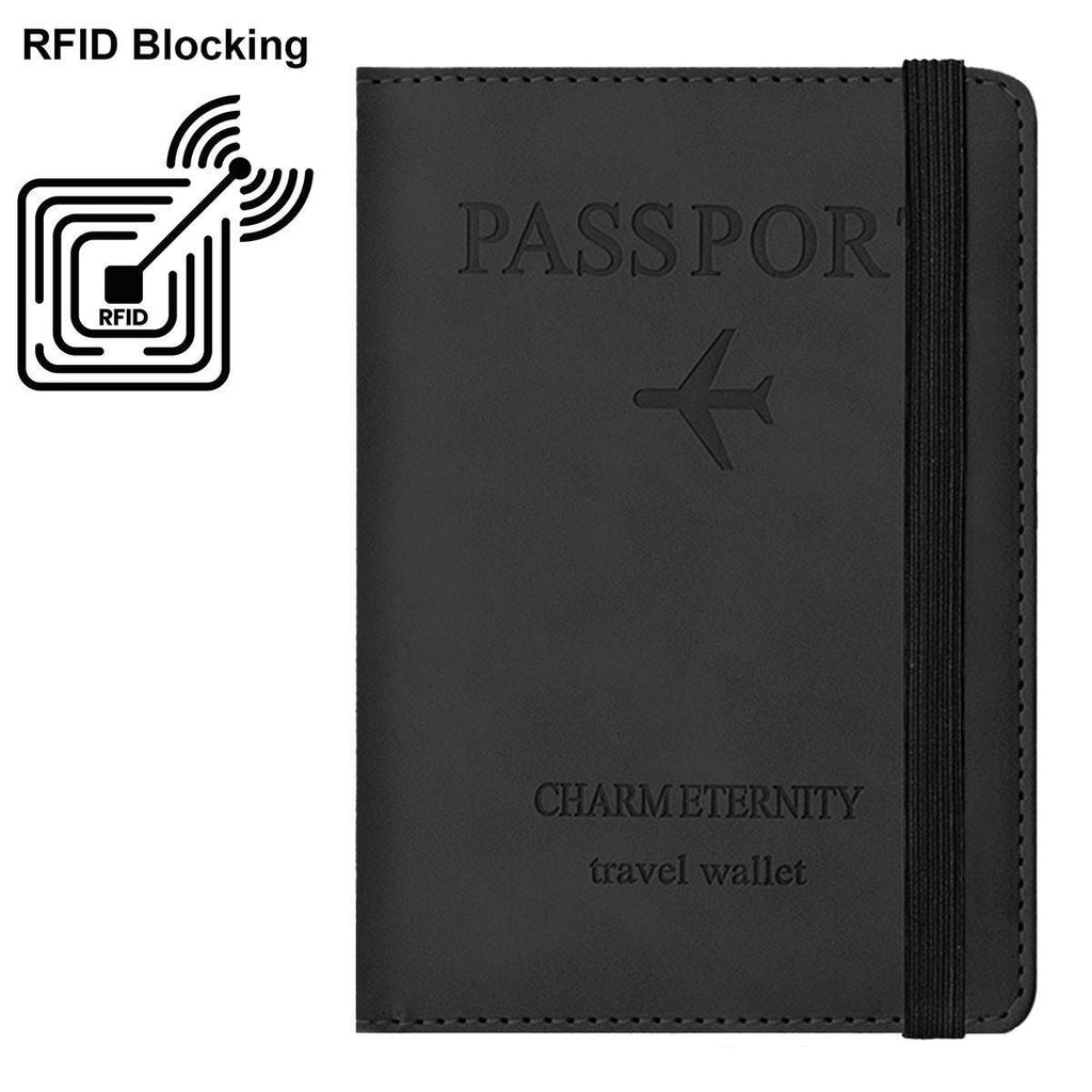 Elastic strap passport storage bag, anti magnetic anti-theft, integrated storage leather case for overseas travel documents and bank cards